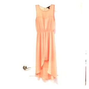 Peach High Low Dress